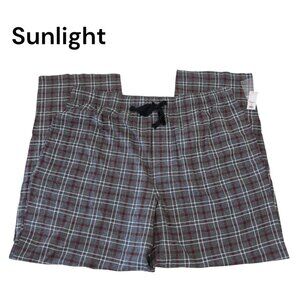 Saddlebred Mens Plaid Flannel Pajama Pants XL Gray & Red Polyester NEW